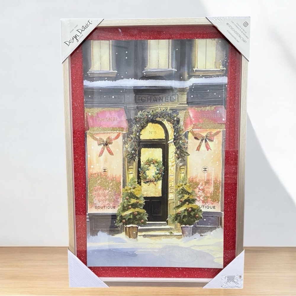 Winter Boutique Storefront Framed Art